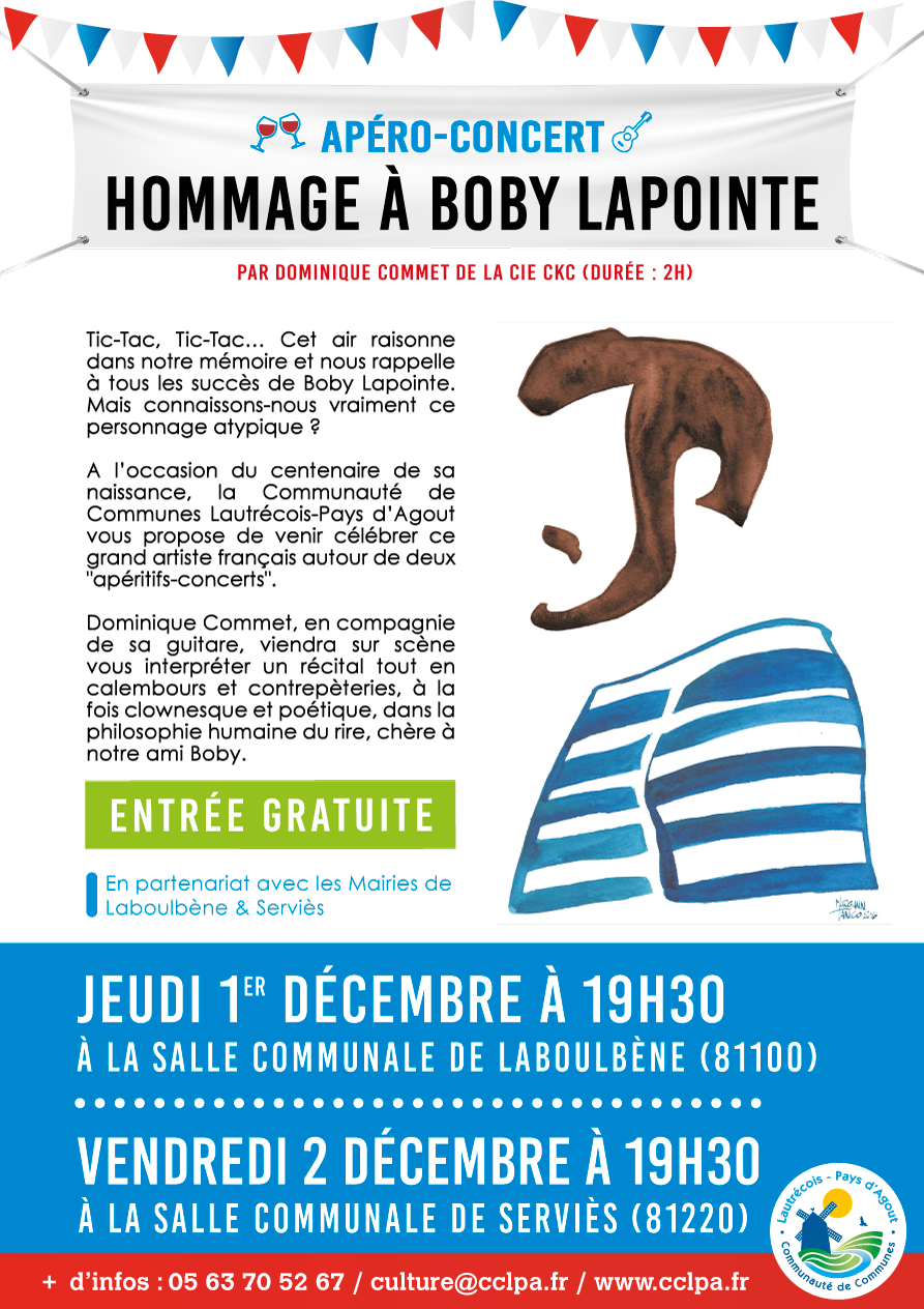 Apéros-Concerts "Hommage à Boby Lapointe" à Laboulbène & Serviès