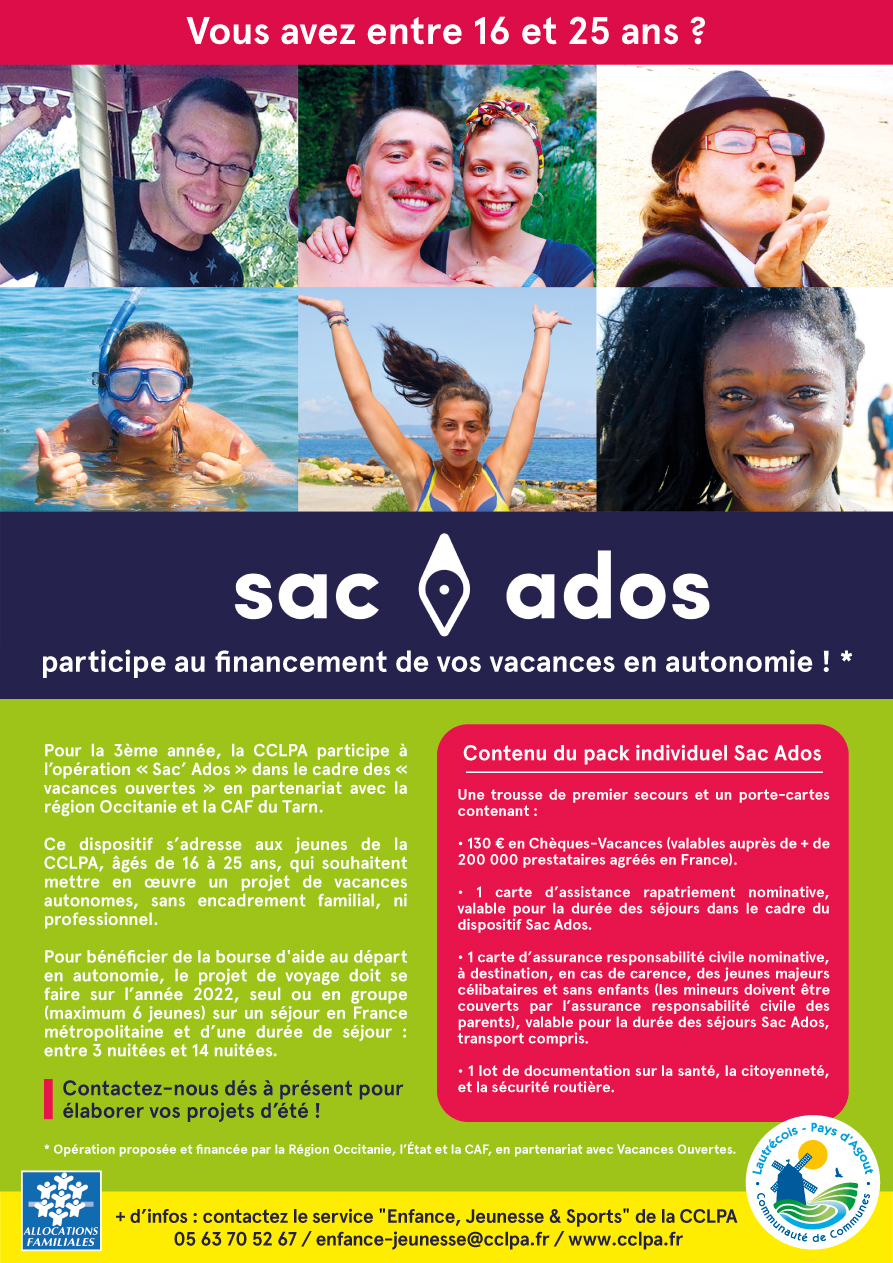Sac Ados : Un dispositif pour les jeunes de 16 à 25 ans qui partent en vacances
