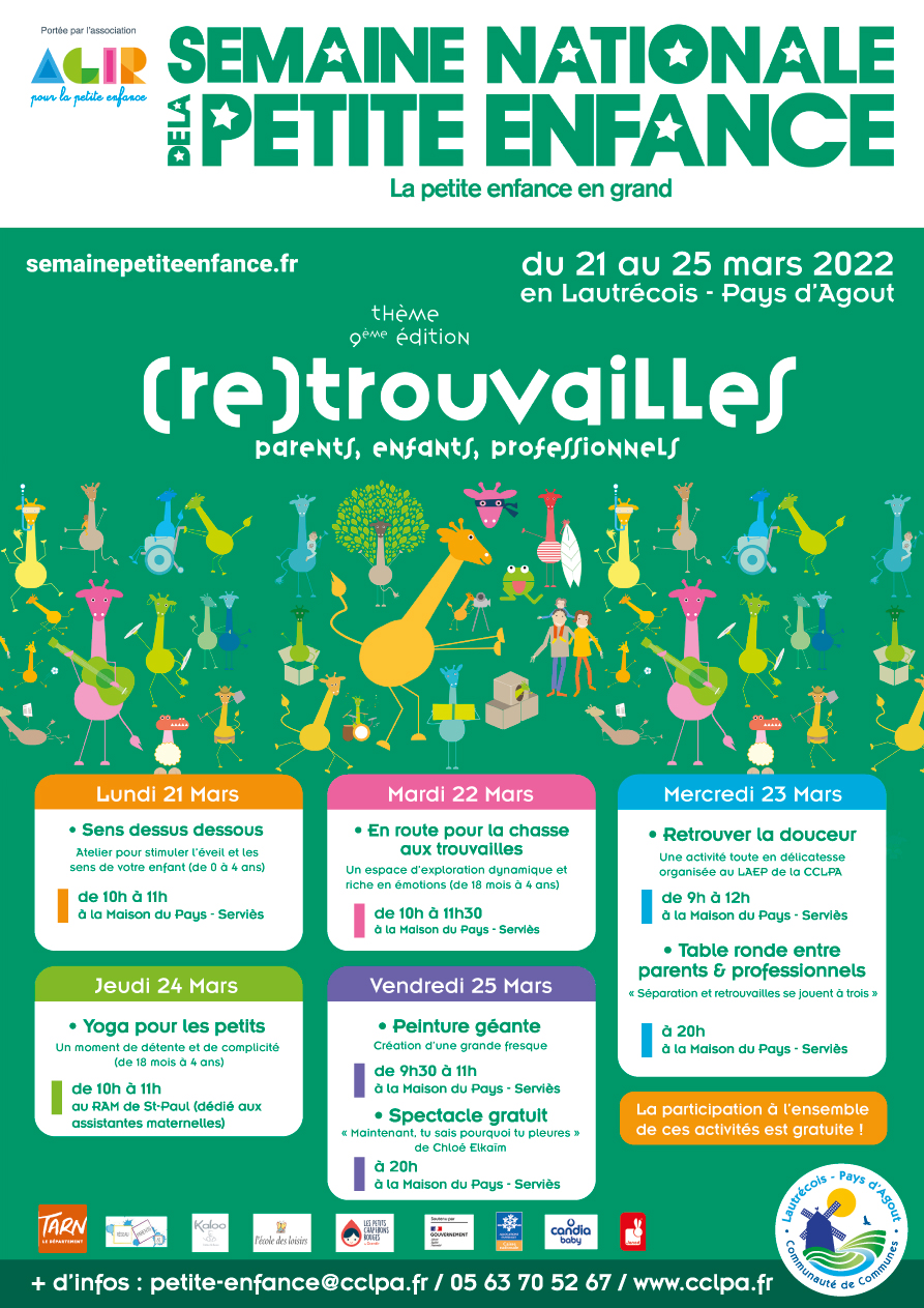 Affiche Semaine de la Petite Enfance en Lautrécois - Pays d'Agout 2022