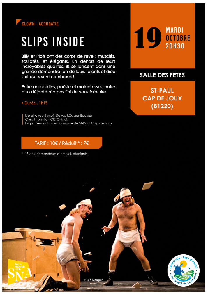 Slips Inside - Mardi 19 octobre à 20h30 à St-Paul Cap de Joux