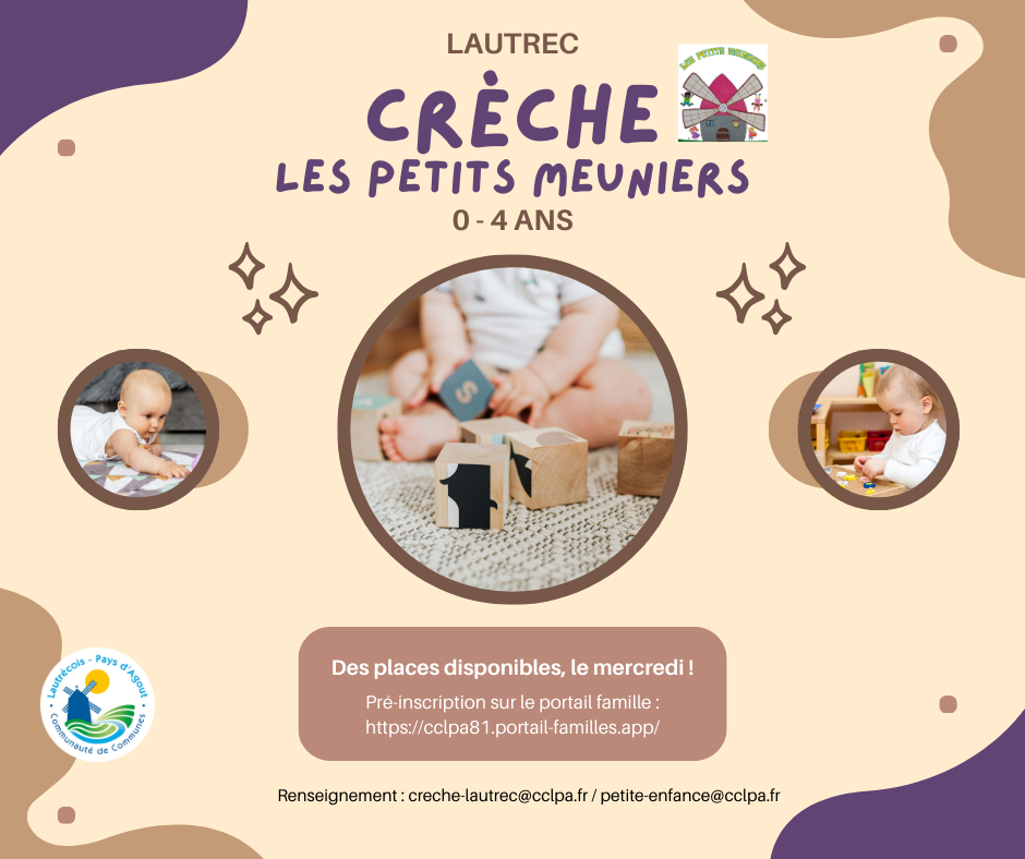 places disponibles crèche Lautrec mercredi